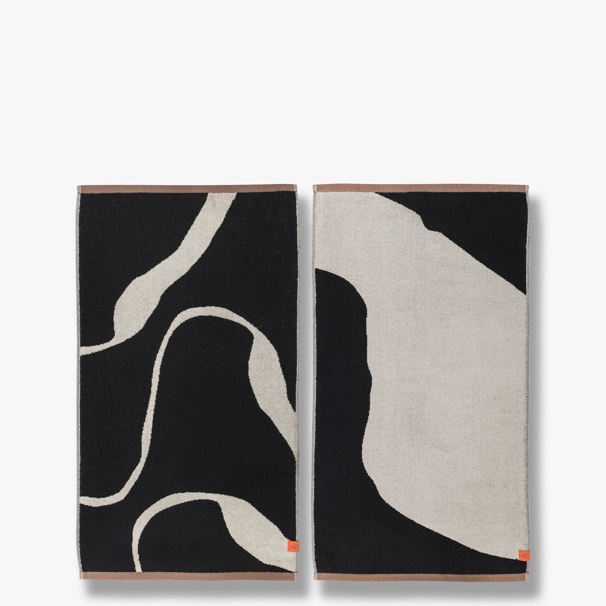 NOVA ARTE håndklæde, Black / Off-white