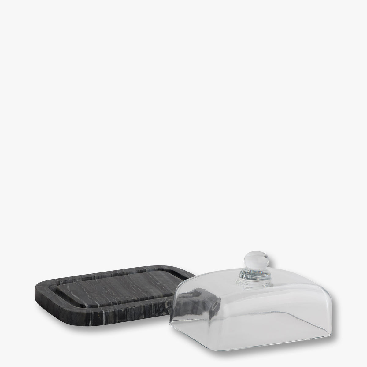 MARBLE smørboks, Black / Grey