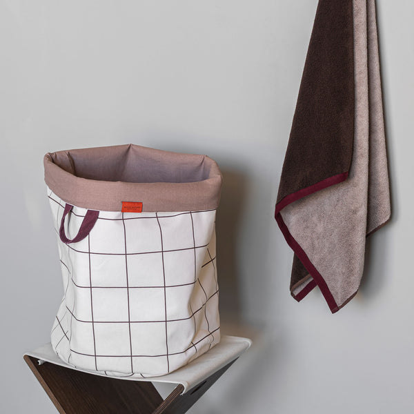 MESH vasketøjspose, Brown / Off-white