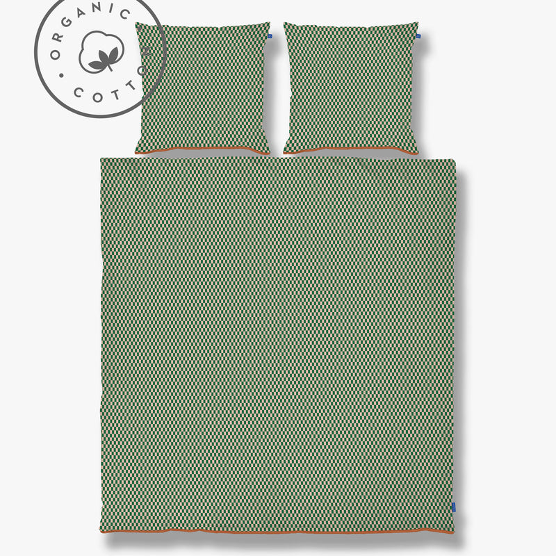 MINI sengesæt, Pine green / Tan