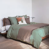 MINI sengesæt, Pine green / Tan