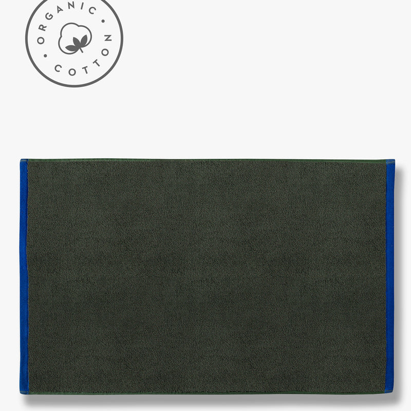 SOFT bademåtte, Dark olive / Light blue