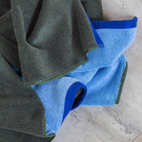 SOFT håndklæde, Dark Olive / Light blue
