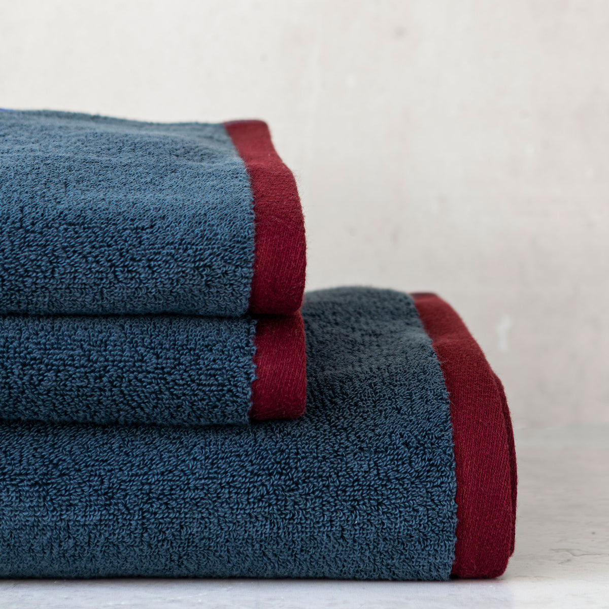 SOFT håndklæde, Midnight blue / Light grey