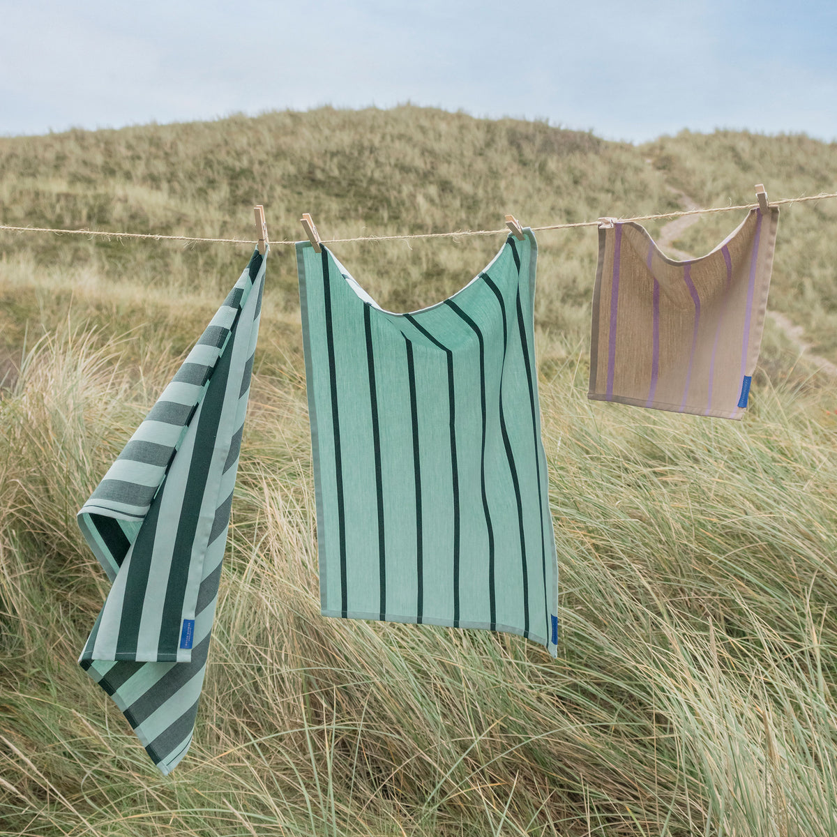 STRIPES viskestykke, Mint, 2-pak