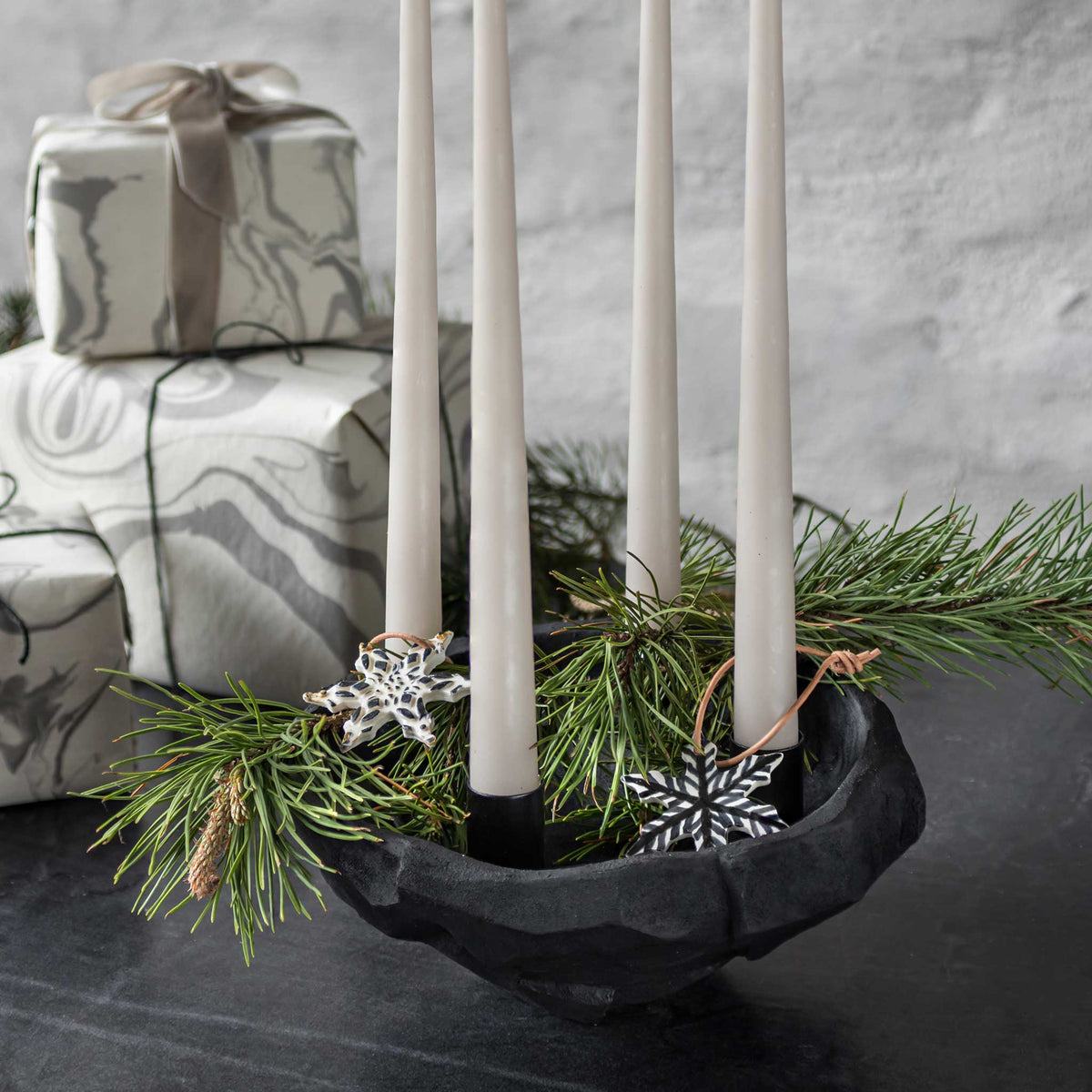 ART PIECE Nuki candle bowl, black