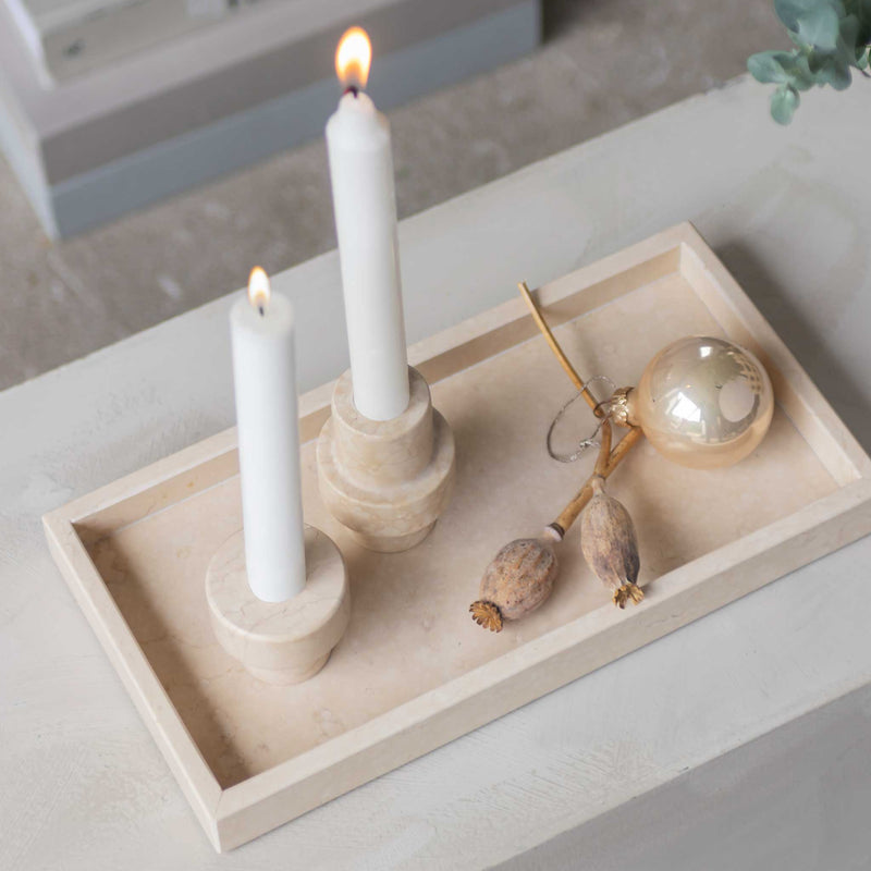 MARBLE lysestage, small, Sand