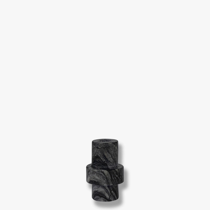 MARBLE lysestage, large, Black / Grey