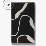 NOVA ARTE håndklæde, Black / Off-white