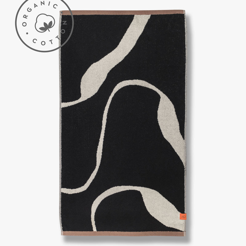 NOVA ARTE håndklæde, Black / Off-white